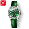 OLEVS Diamond Dial Quartz Watch for Women | Elegant Stainless Steel Timepiece