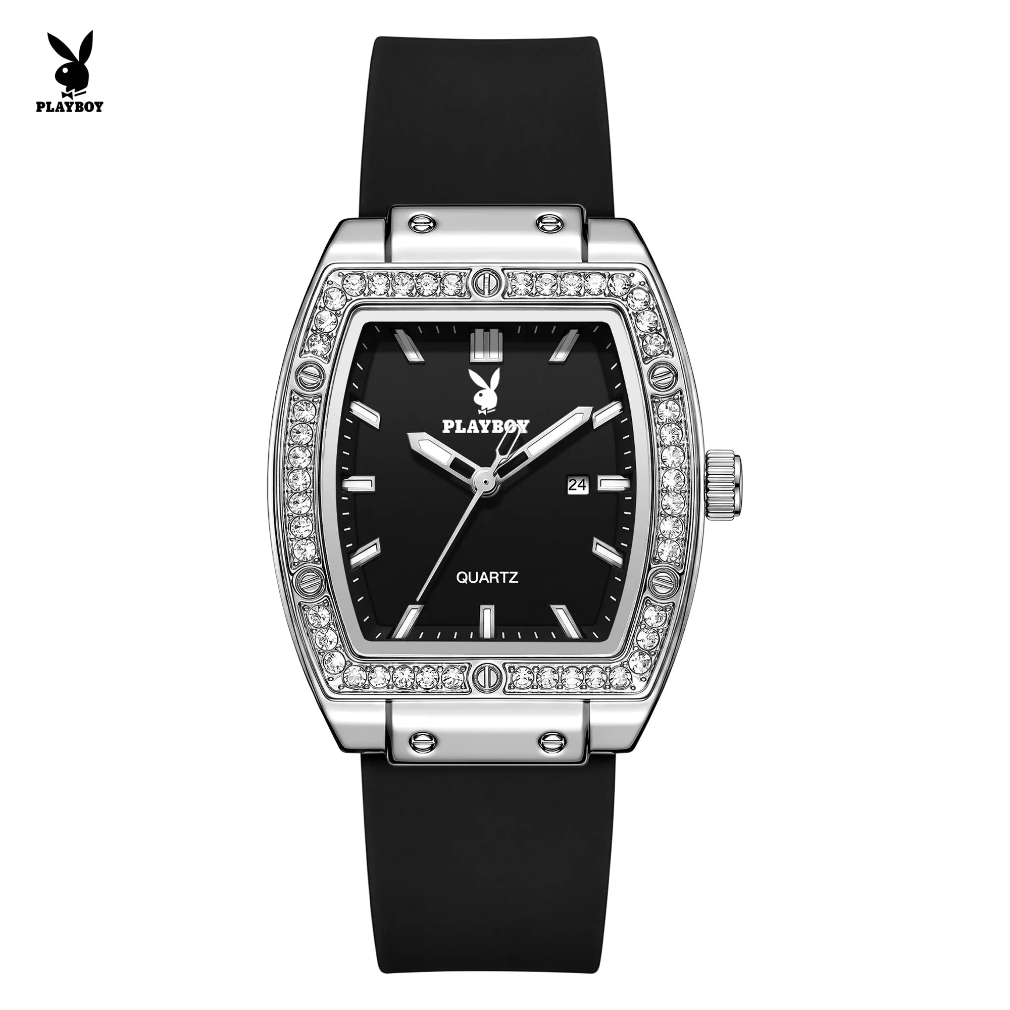 PLAYBOY Women's Luxury Diamond Bezel Watch | Elegant Quartz Timepiece