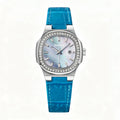 Betterichi 2026 New Rare Women Watch, Paved Diamond Bezel Natural Mother of Pearl Dial, Elegant Light Luxury Steel Strap Wristwa