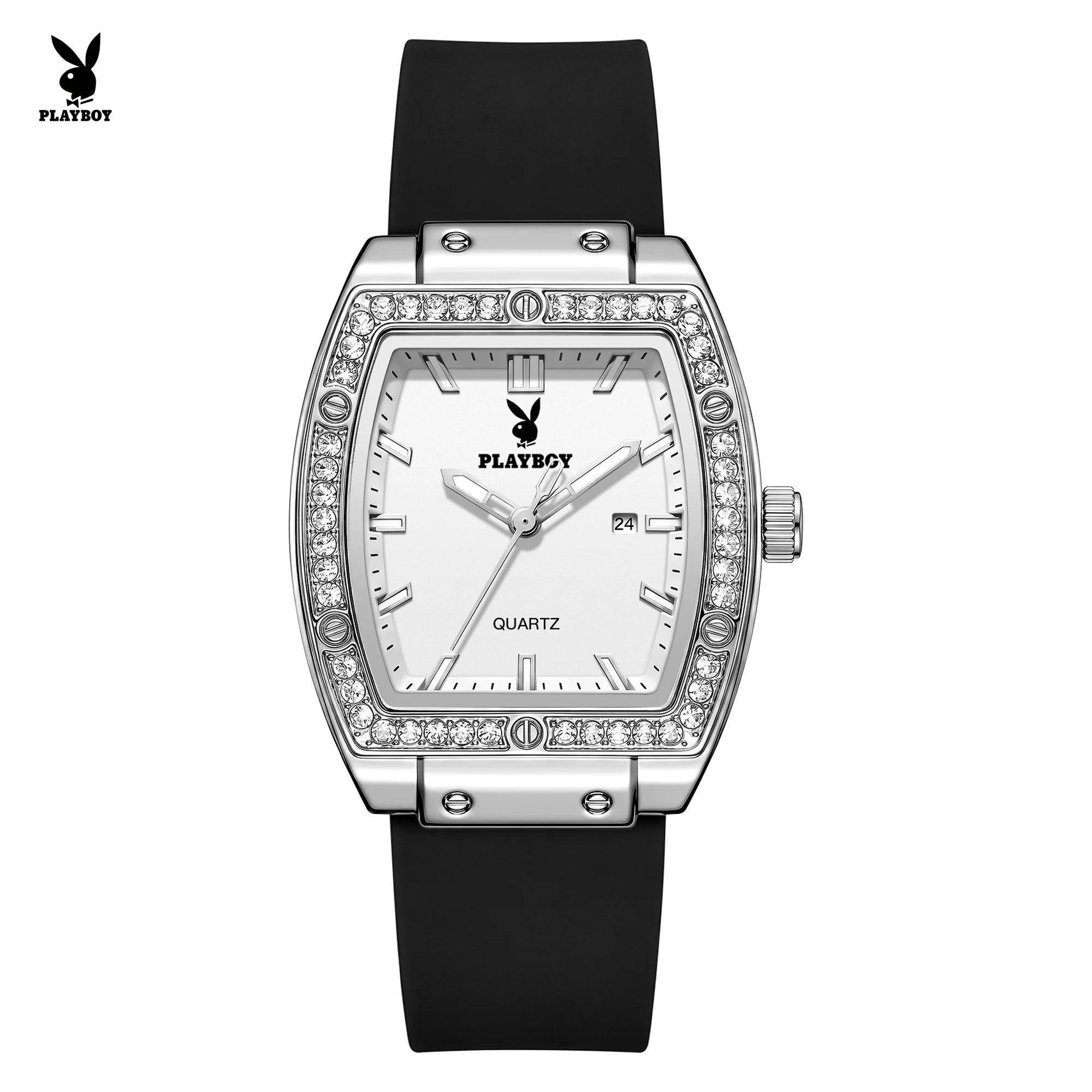 PLAYBOY Women's Luxury Diamond Bezel Watch | Elegant Quartz Timepiece