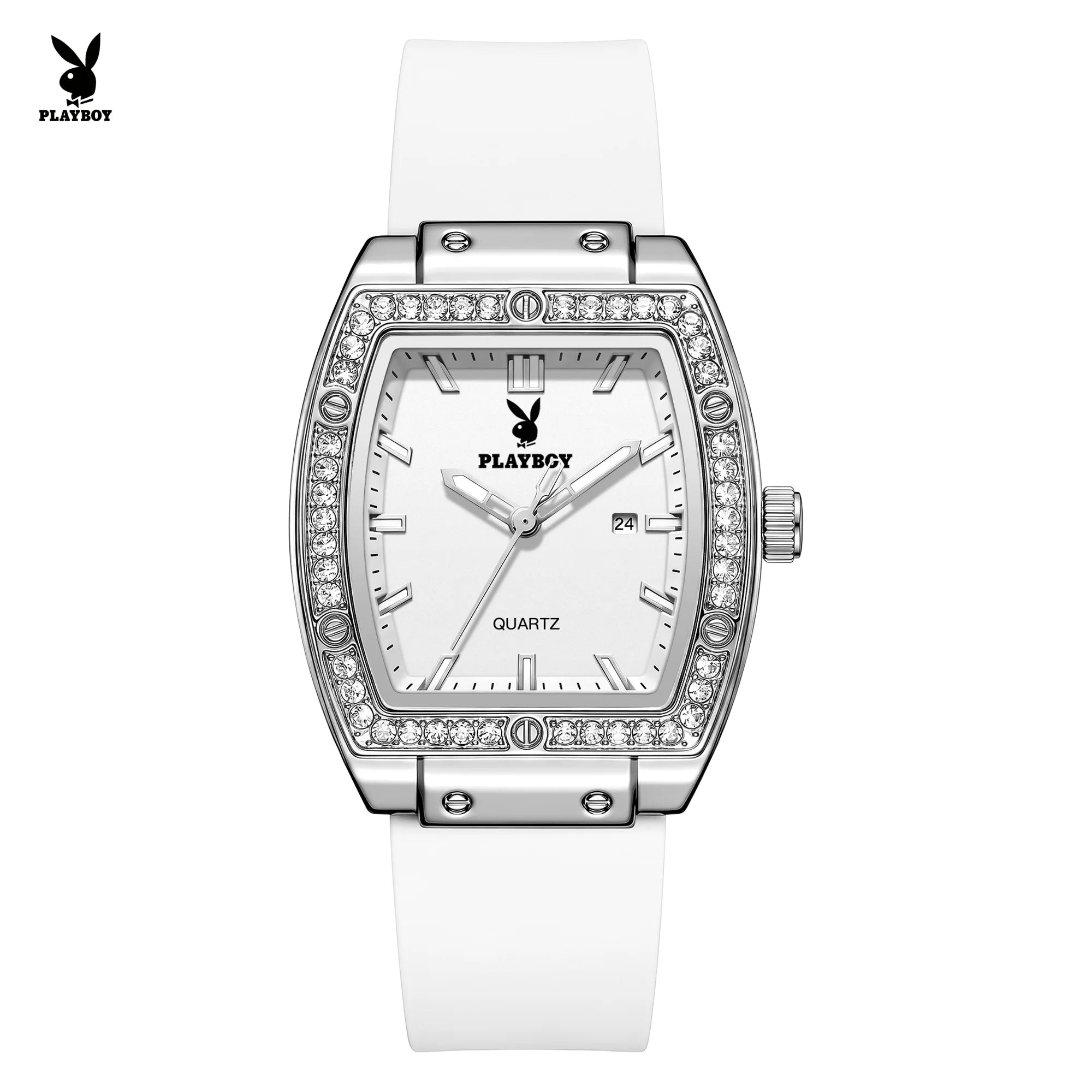 PLAYBOY Women's Luxury Diamond Bezel Watch | Elegant Quartz Timepiece